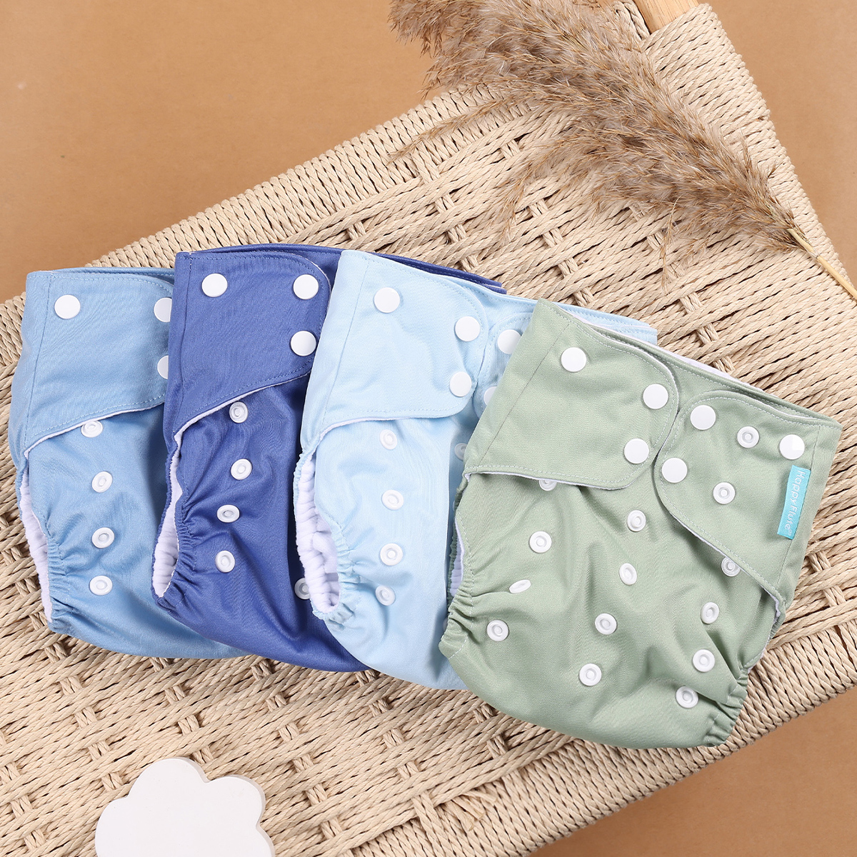 Cloth Diaper Insert - Happyflute 4pcs/Set Washable Eco-Friendly Cloth Diaper